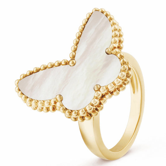 VCARF79100 bead edge butterfly ring 14#