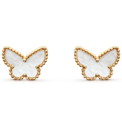 VCARN5JM00 10mm bead edge butterfly earrings