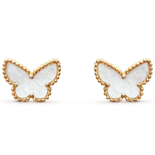 VCARN5JM00 10mm bead edge butterfly earrings
