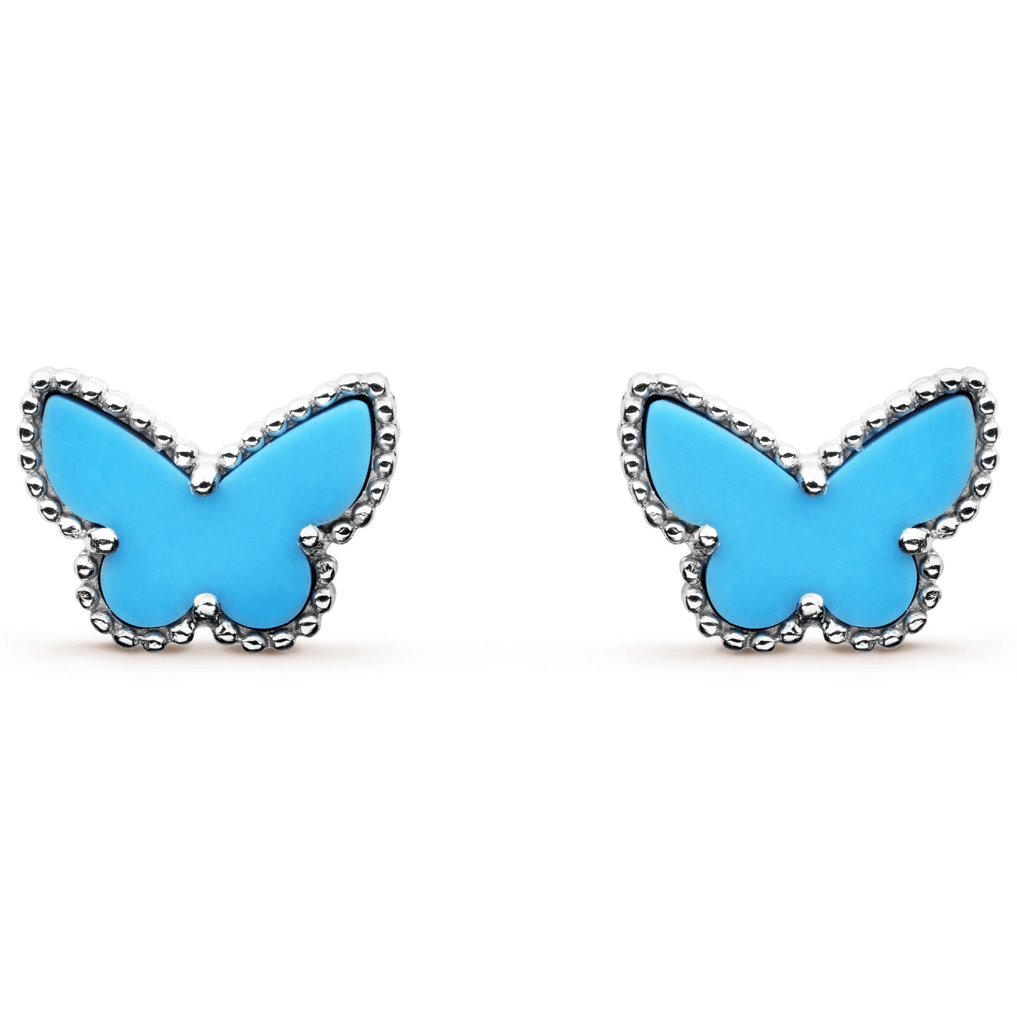 VCARN5JM00 10mm bead edge butterfly earrings
