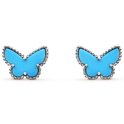 VCARN5JM00 10mm bead edge butterfly earrings