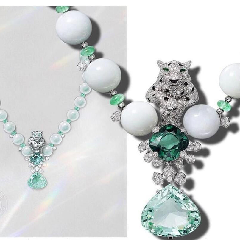 KDY-D4665958 large tag cross leopard pearl necklace