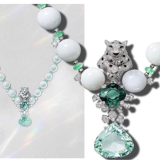 KDY-D4665958 large tag cross leopard pearl necklace