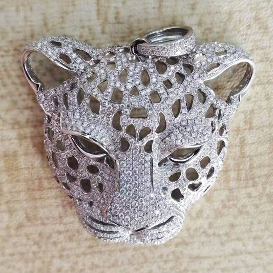 KDY-W6458717 Hollow pattern large tag leopard head pendant customer version