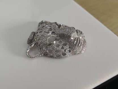 KDY-W6458717 Hollow pattern large tag leopard head pendant customer version
