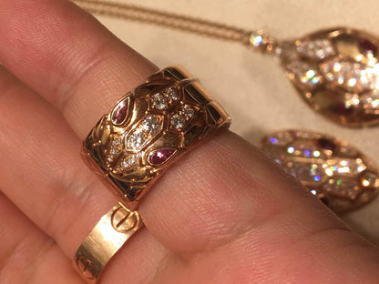 BGL-AN857663 snake flat honeycomb ring