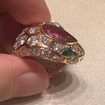 BGL-262613 Big-headed snake colorful treasure ring