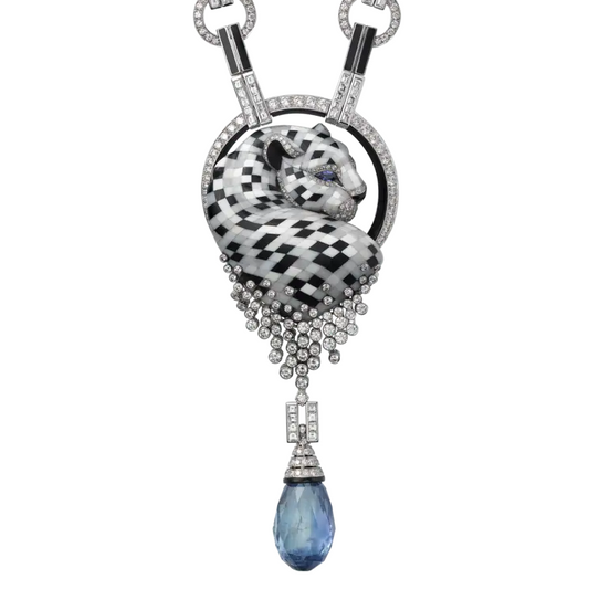 KDY-B3595290 large tag leopard necklace