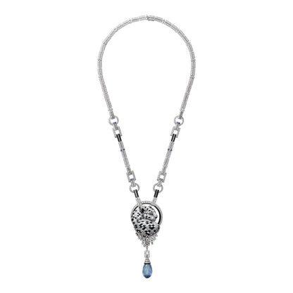 KDY-B3595290 large tag leopard necklace