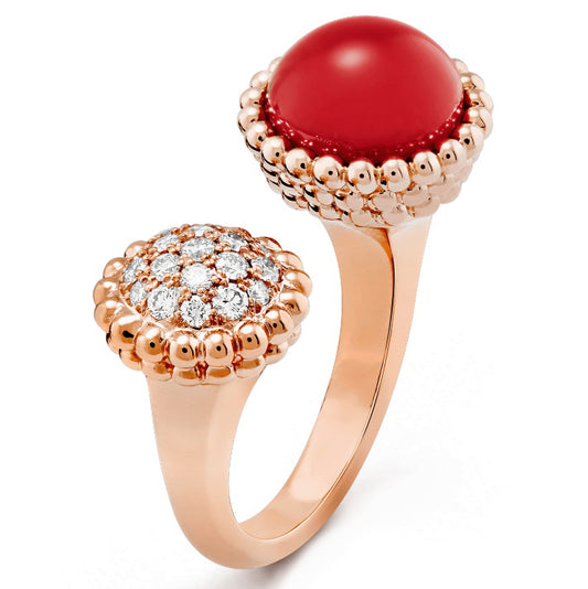VCARO9SV00 beaded agate double-ended ring 14#
