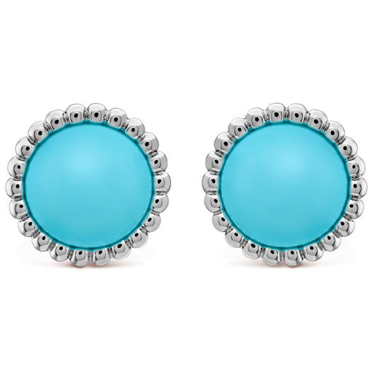 VCARP4DT00 bead edge round bead earrings