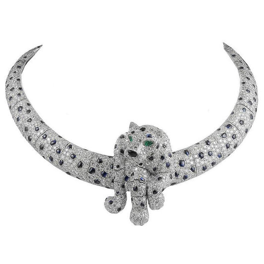 KDY-B7372797 Leaning forward leopard necklace