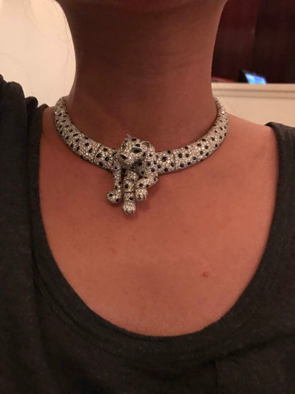 KDY-B7372797 Leaning forward leopard necklace