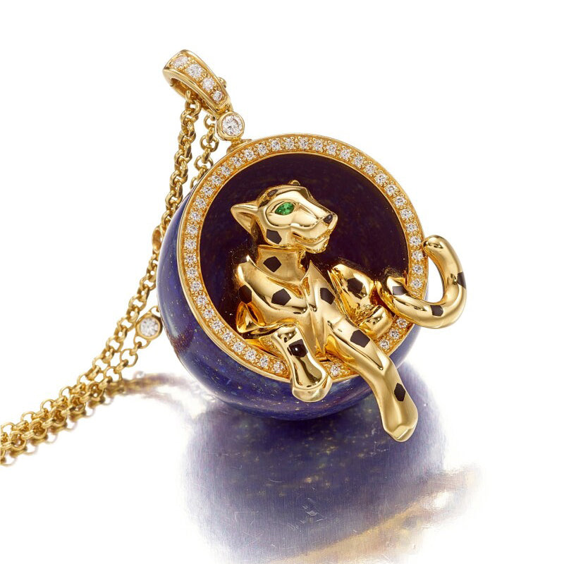 KDY-N3109200 leopard lying circle pendant