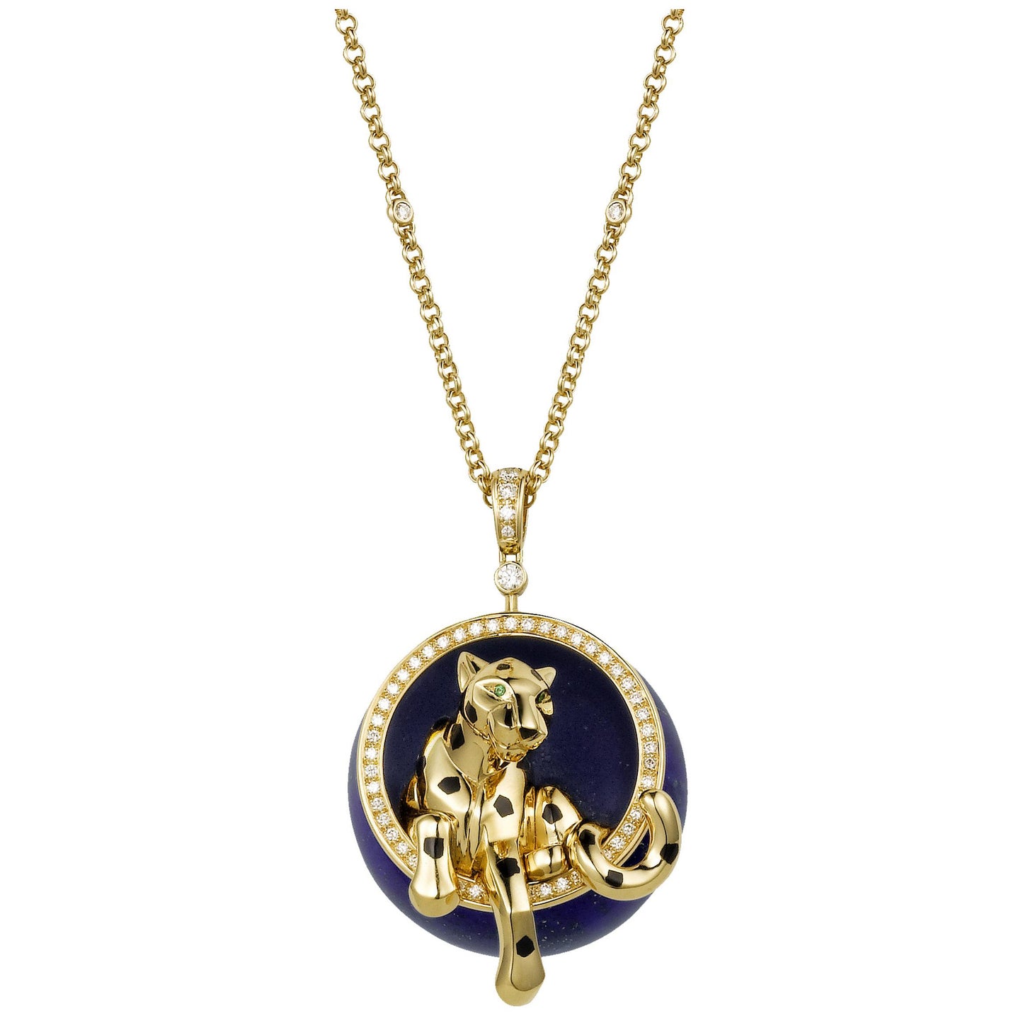 KDY-N3109200 leopard lying circle pendant