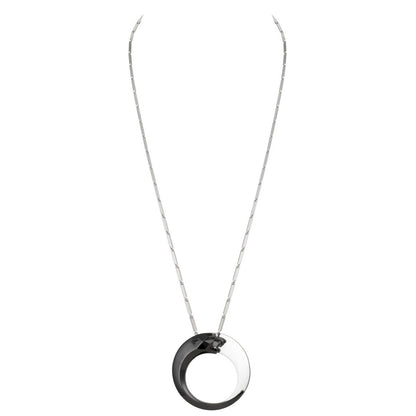 KDY-N3028600 Double-headed Mechanical Leopard Circle Pendant Necklace