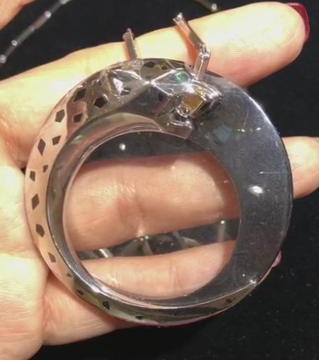 KDY-N3028600 Double-headed Mechanical Leopard Circle Pendant Necklace