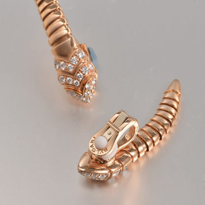 BGL-350811-OR857311 spring snake head and tail diamond ear clip