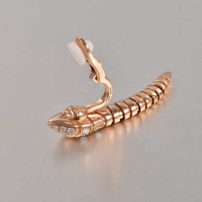 BGL-350811-OR857311 spring snake head and tail diamond ear clip