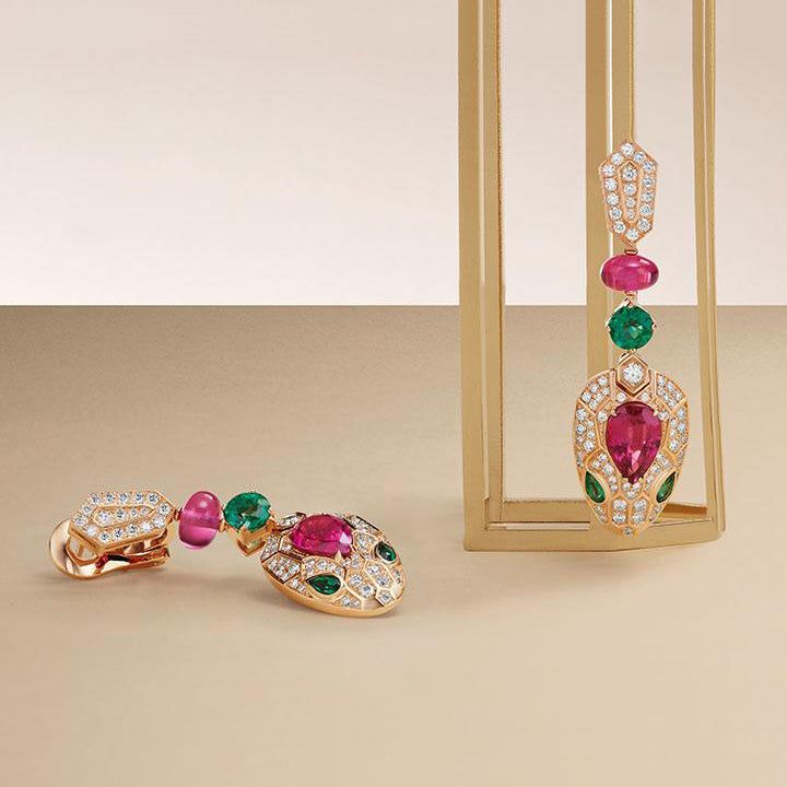 BGL-OR209651 flat snake head colorful treasure earrings