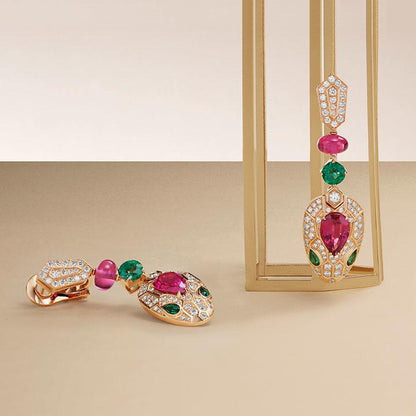 BGL-OR209651 flat snake head colorful treasure earrings