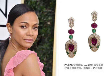 BGL-OR209651 flat snake head colorful treasure earrings