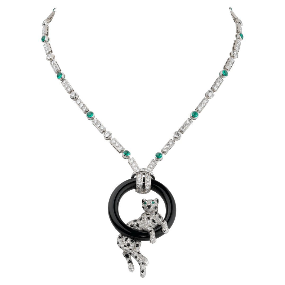 KDY-HP700835 leopard lying in front of the circle leopard necklace