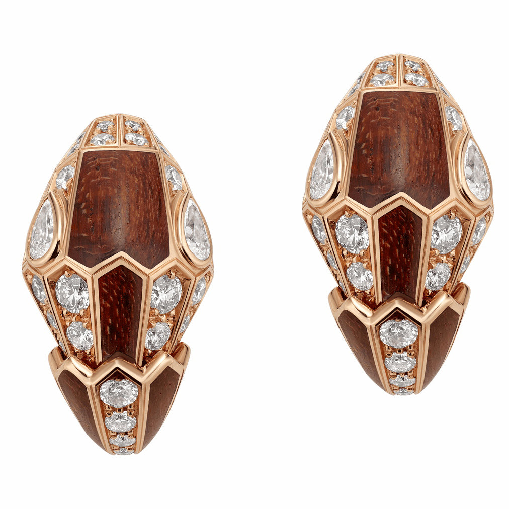 BGL-354393-OR858041 snake head half diamond pointed mouth bu face head earrings