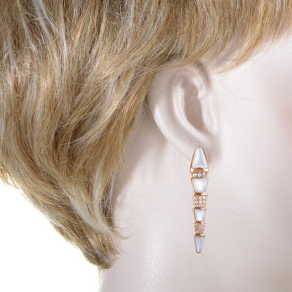 BGL-350678-OR857278 snake half diamond half agate ear clip wide body snake section earrings