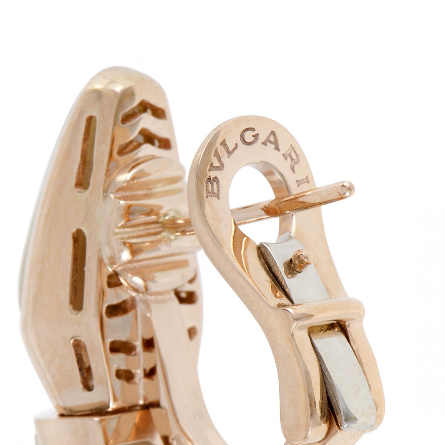 BGL-350678-OR857278 snake half diamond half agate ear clip wide body snake section earrings