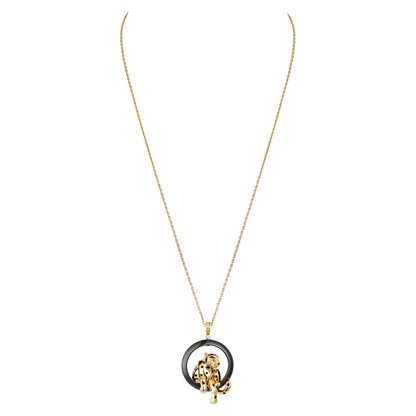 KDY-N7412900 leopard lying circle pendant