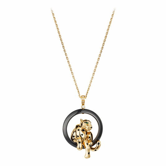 KDY-N7412900 leopard lying circle pendant