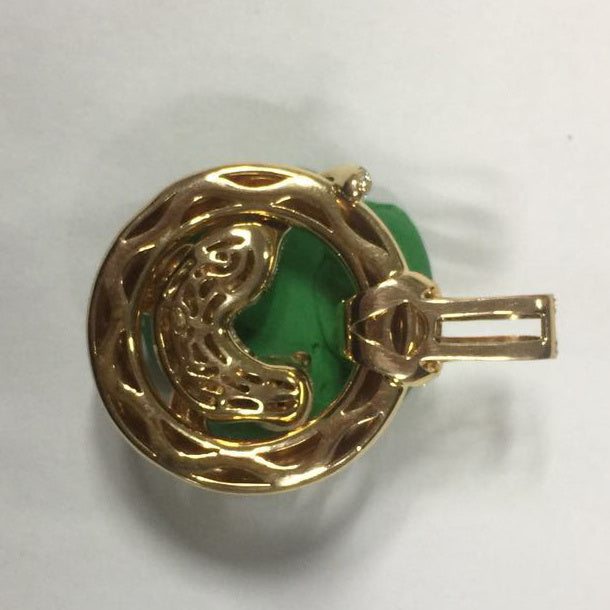 KDY-N4007236 Holding circle half diamond leopard circle guest version leopard lying on the inside of the circle ring lying leopard pendant