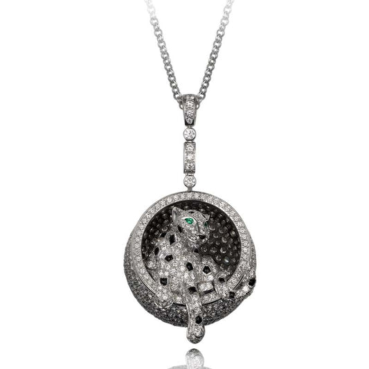KDY-N3109400 leopard lying circle pendant