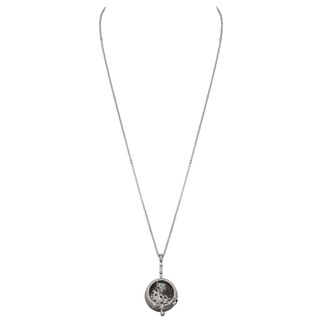 KDY-N3109400 leopard lying circle pendant