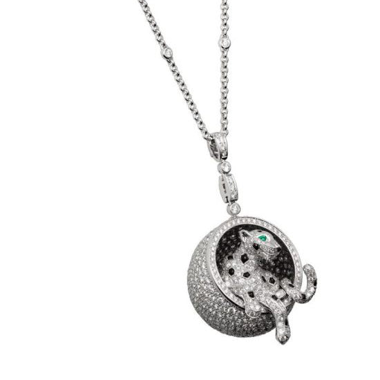 KDY-N3109400 leopard lying circle pendant