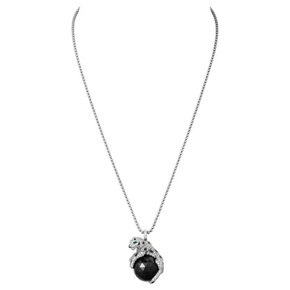 KDY-N7424119 lying stone leopard pendant