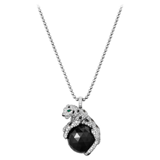 KDY-N7424119 lying stone leopard pendant