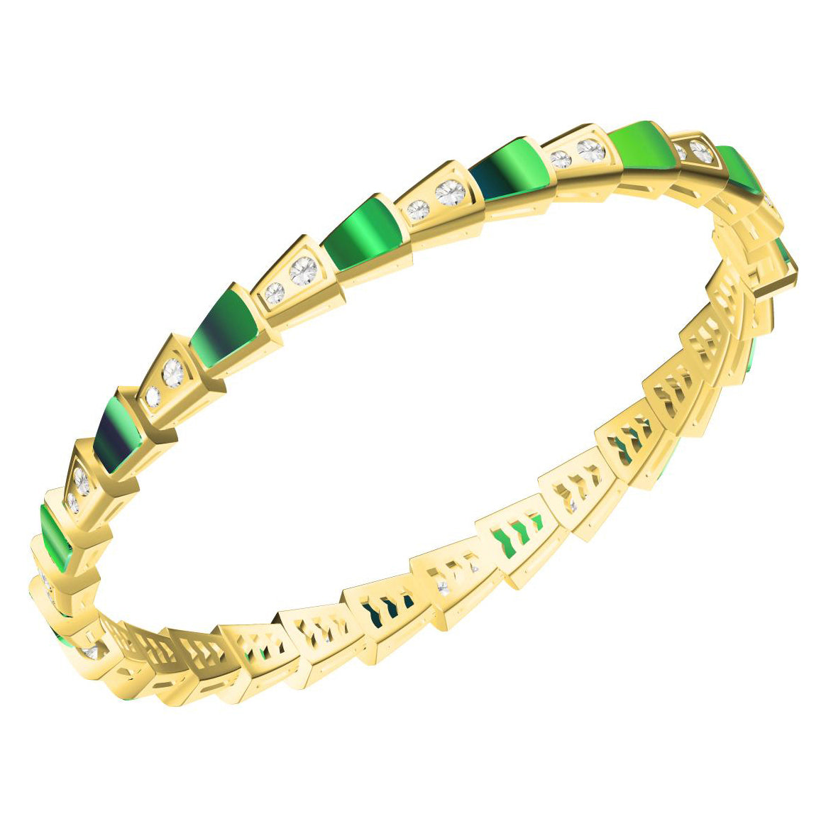 BGL-BR251297 snake bracelet half set with agate