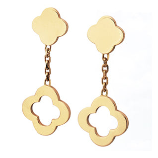 VCA20181 flat light gold four-leaf clover earrings