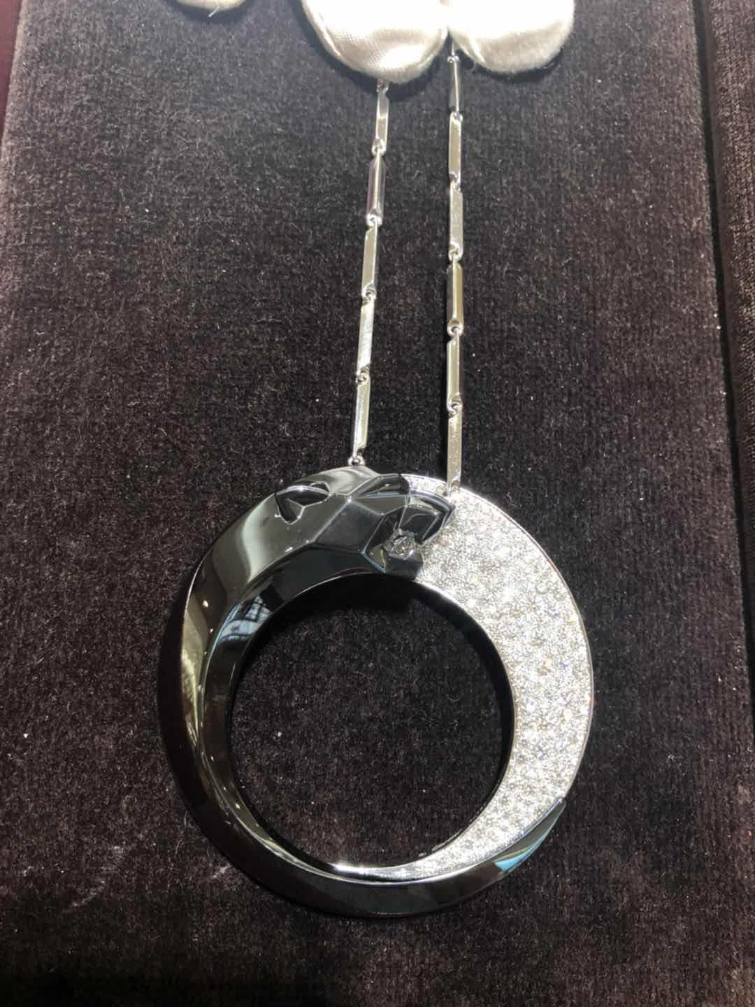 KDY-HP700855 double-headed mechanical leopard circle pendant necklace