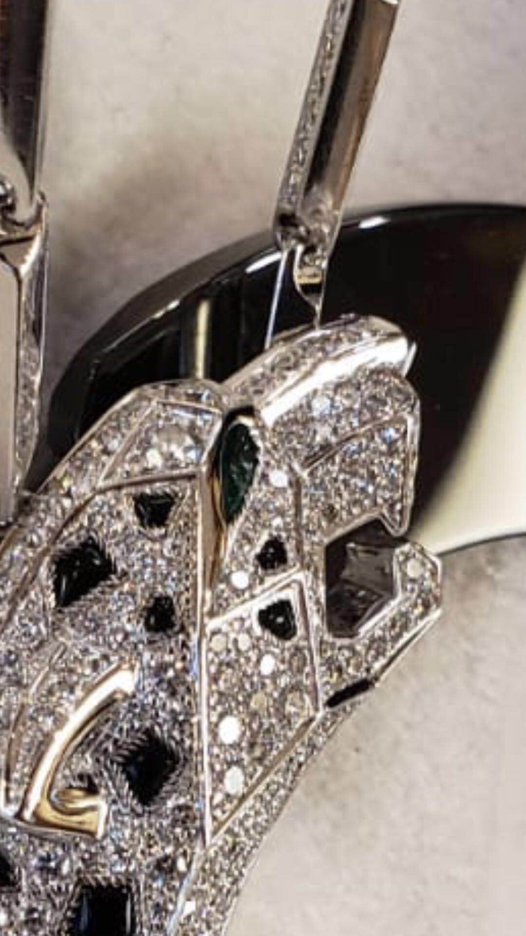 KDY-HP700855 double-headed mechanical leopard circle pendant necklace