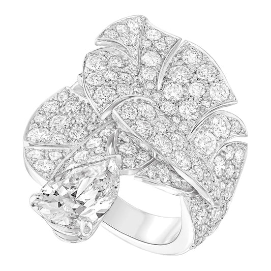 VCA24204978 water drop leaf ring 13# main stone about 8.5x5.5x3.5mm