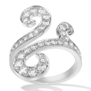 VCARN5UF00 Halo Inlaid Stone Ring 13#