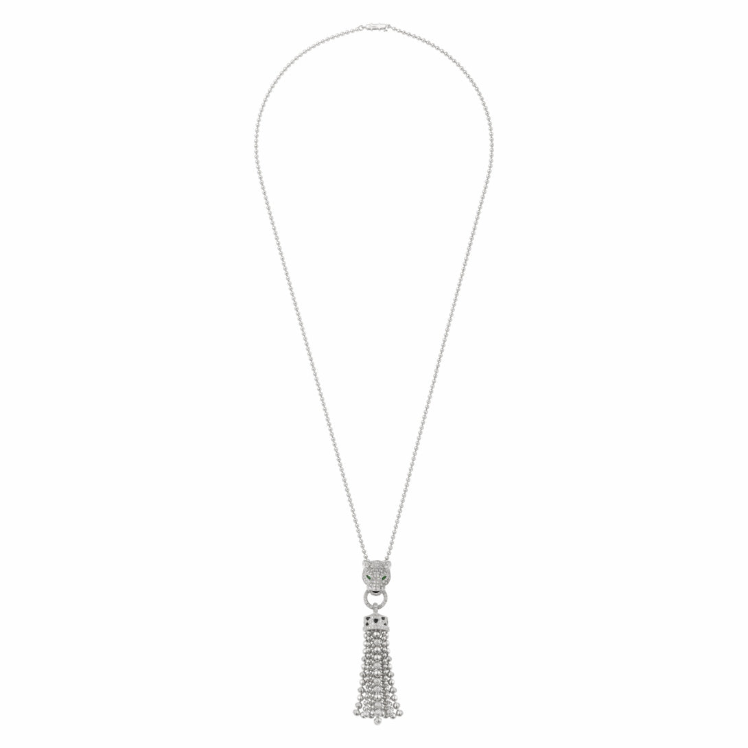 KDY-N7424212 leopard head bite circle tassel pendant