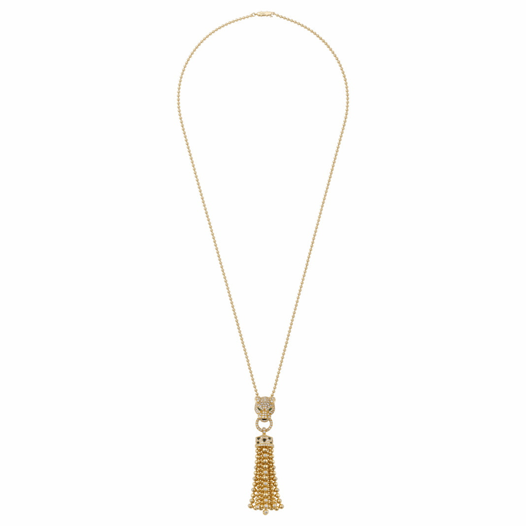 KDY-N7424212 leopard head bite circle tassel pendant
