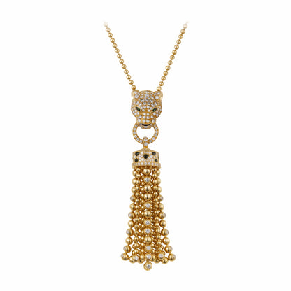 KDY-N7424212 leopard head bite circle tassel pendant