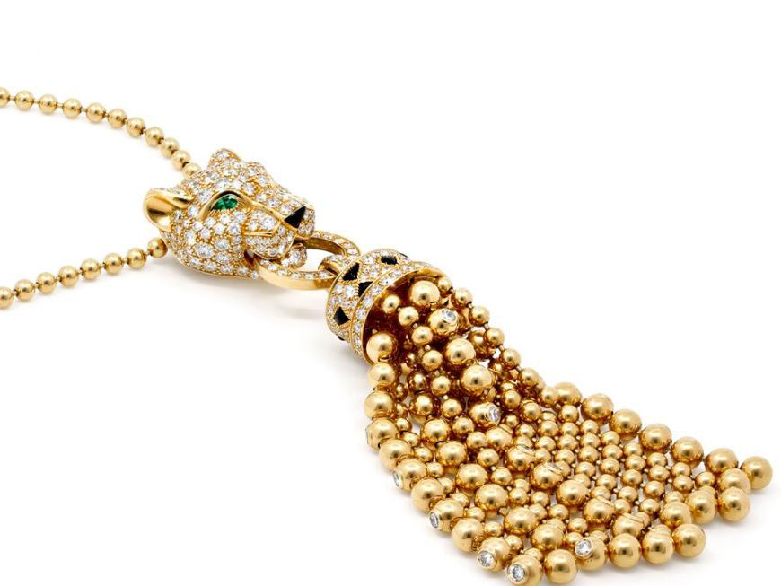 KDY-N7424212 leopard head bite circle tassel pendant