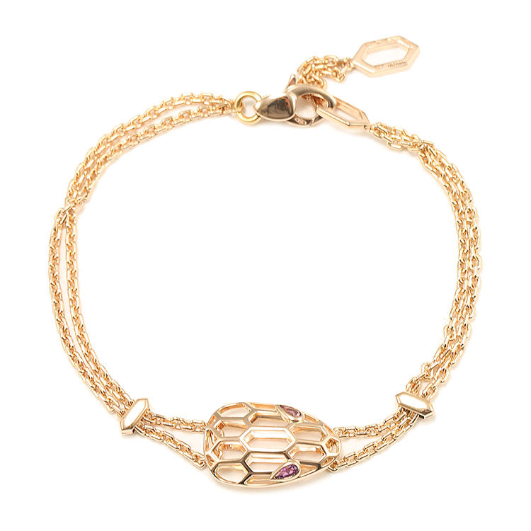 BGL-BR857739 snake head hollow light gold bracelet