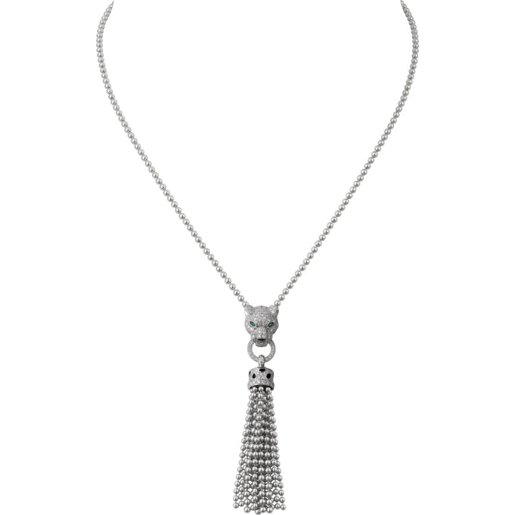 KDY-N7424122 leopard head bite circle tassel pendant